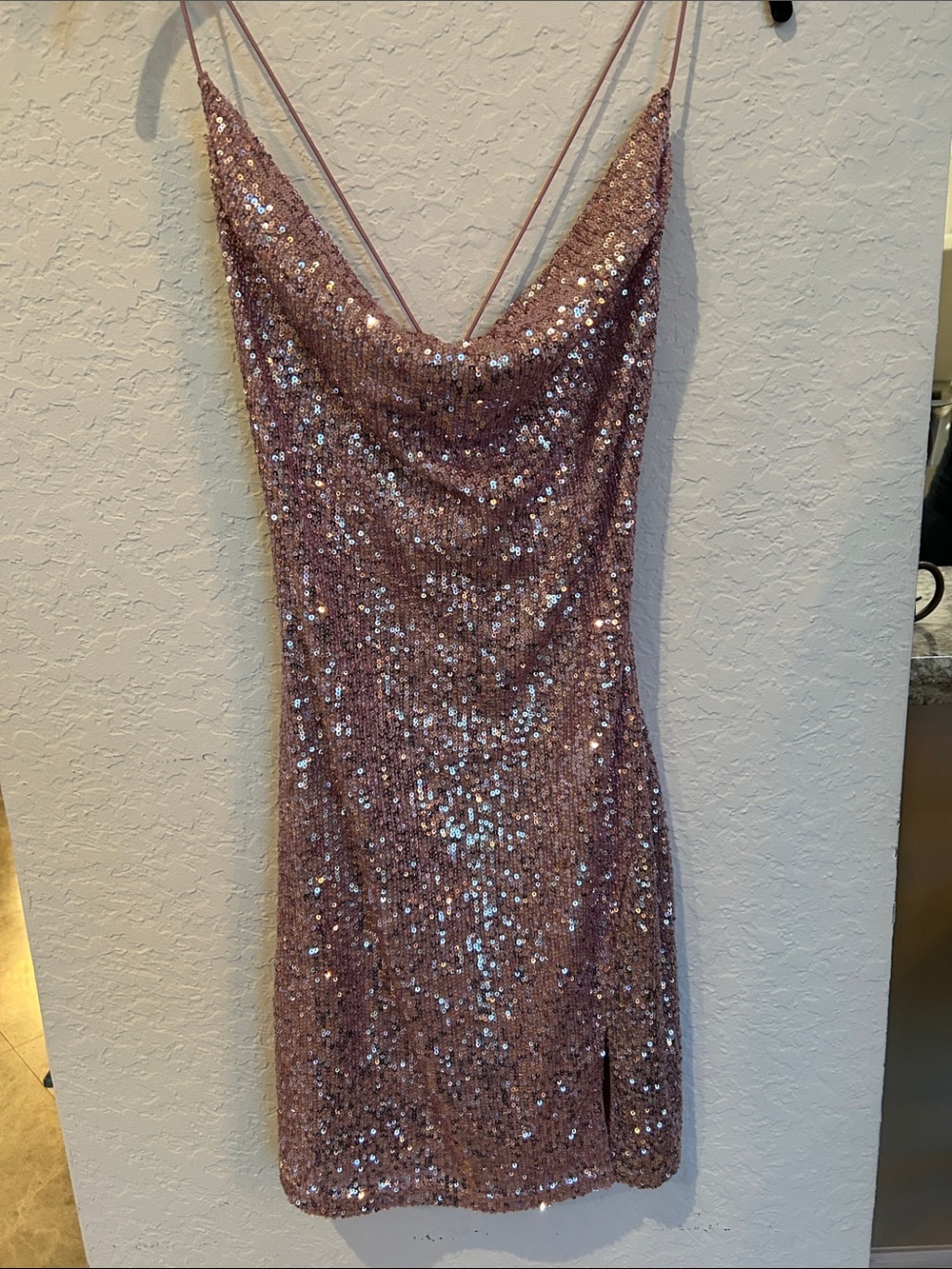 Sequin sparkling pink Mini Dress - Medium